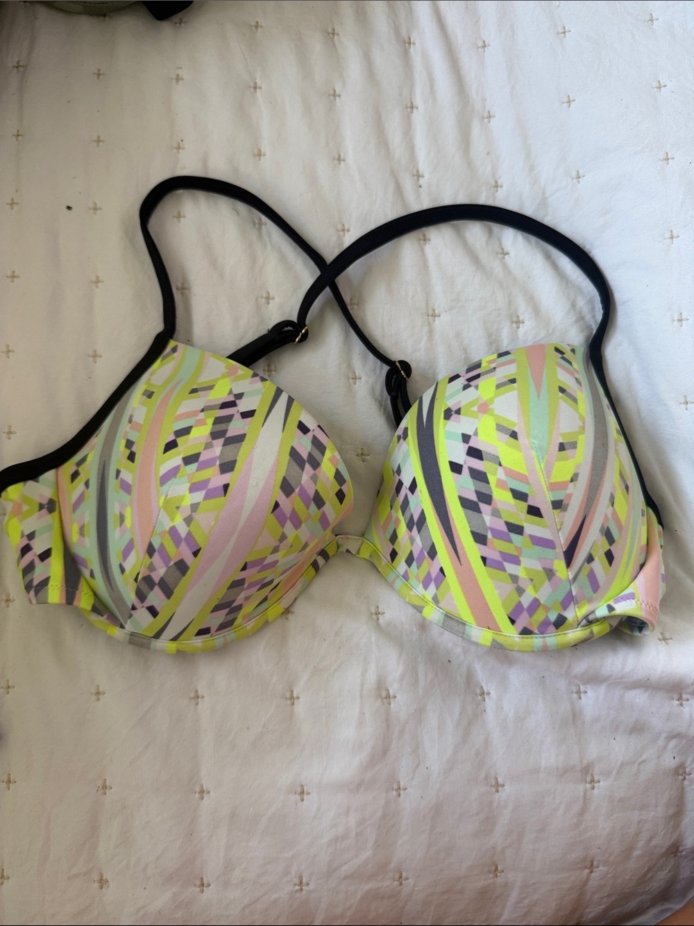 Women’s Printed Push-Up Bra - Neon Multi (Unknown Brand)